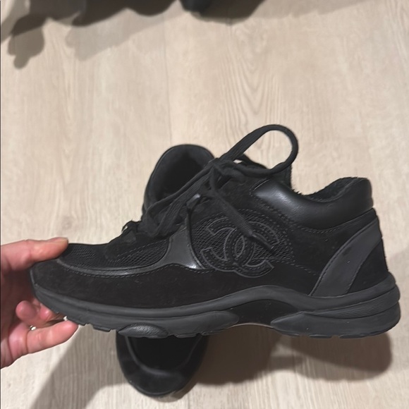 Chanel Interlocking C Leather Sneakers - Picture 2 of 4